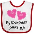 thumbnail image 3 of Inktastic My Godmother Loves Me Hearts Girls Baby Bib, 3 of 4