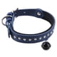 thumbnail image 5 of Collar para perro y gato, collar con diamantes de imitación, correa para el cuello para cachorro de cuero PU con campana (azul marino XS), 5 of 8