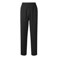 thumbnail image 2 of Wyobmus Casual Straight Leg Long Pants for Women Solid Color Elastic Waist Comfy Stretch Pull On Pants Black, 2 of 9