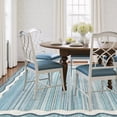 thumbnail image 2 of Wonnitar 8'x10' Scalloped Large Area Rug for Living Room, Washable Striped Bedroom Rug, Beige Wavy Modern Rug for Dining Room, Home Office, Non Slip Soft Low Pile Stain Resistant, 2 of 12
