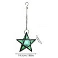 thumbnail image 3 of Hanging Lantern Verdsylv European Embossed Glass Star Hanging Lantern, Iron Art Flameless Led Tealight Candle Holder for Outdoor Garden, Patio, Aromatherapy Home Decor, Outdoor Candle Holder, B, 3 of 5