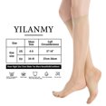 thumbnail image 4 of Yilanmy 12 Pairs Lady's Sheer Knee High Stockings for Women Sheer Socks Soft Silky Elastic Summer Stockings, 4 of 6
