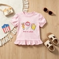 thumbnail image 6 of enyan Toddler Girl Back to School Outfit Apple Ruffle Short Sleeve T-Shirt Top Shorts Set Preschool Clothes Summer Pink,12-18 Months, 6 of 6