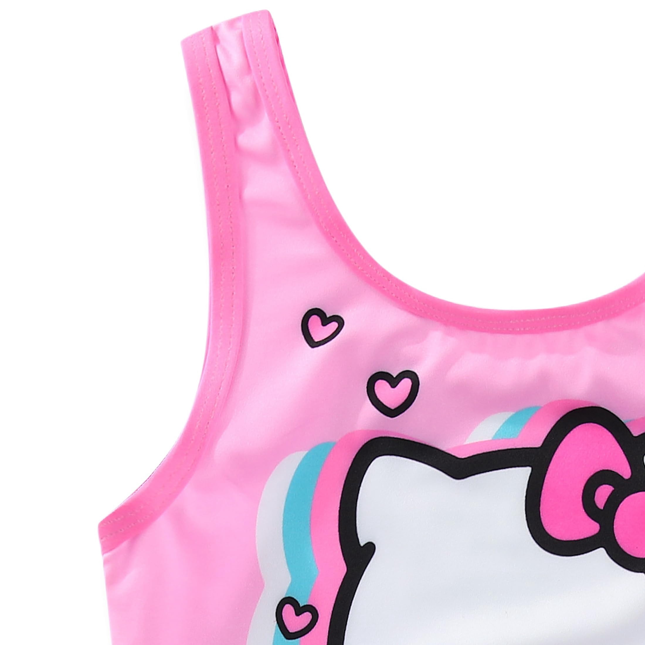 Hello Kitty Sanrio UPF 50+ One Piece Bathing Suit with Mesh Cover-Up Beach Robe (Girls), 2 Piece Set, Sizes 4-6X