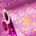 thumbnail image 1 of Rollo de papel de regalo navideño holográfico rosa Homeral, 43 x 10 m, 1 of 7