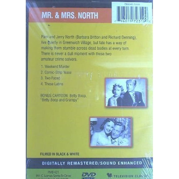 Mr. and Mrs. North - 4 Classic TV Episodes DVD NEW