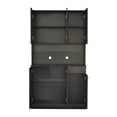 thumbnail image 4 of 70.87" Tall Freestanding Kitchen Pantry Storage Cabinet, Versatile Wardrobe Kitchen Cabinet Cupboard with 6-Doors, 1-Open Shelves and 1-Drawer, Craft Storage Cabinet for Bedroom Kitchen, Black, 4 of 7