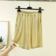thumbnail image 4 of Womens Pajama Shorts Stain Summer Boxer Shorts for Women Elastic Waist Comfy Pajama Shorts with Pockets Casual Soft Home Bottoms Yellow XXL, 4 of 5