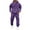Purple, variant on yuCgh Men's Fleece-Lined Thermal Two-Piece Tracksuit Set, Solid Color Hoodie with Cargo Joggers and Elastic Waist for Casual Outdoor Activities,Army Green L