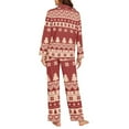 thumbnail image 4 of FOR U DESIGNS Christmas Tree Button Down Nightwear for Women 2 Piece Button Up Pajamas for Women Long Sleeve Sleepwear V-neck and Tops for Women Size S Nightwear Pjs, 4 of 7