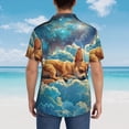 thumbnail image 6 of Daiia Artistic Starry Sky Cloud Dog Hawaiian Shirt for Men Gentle Cotton Regular Short Sleeve Casual-Medium, 6 of 9