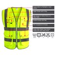 thumbnail image 3 of G & F Products Reflective Vest Safety Vest High Visibility with reflective strips multi-pockets ANSI Class 2 standard, Neon Green Size Medium, 3 of 9