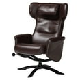 thumbnail image 6 of Baxton Studio Elwood Brown Faux Leather 2-Piece Lounge Chair and Footrest Set, 6 of 6