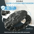 thumbnail image 3 of Sanilo Soft Close Toilet Seat ROUND, Quiet and Slow Close Lid and Seat, Strong Bumpers and Hinges, Marble Black, 3 of 7