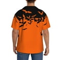 thumbnail image 3 of Balery Halloween With Black Bats Camisa Casual de Manga Corta con Botones para Hombre, Texturizada, Estilo Cubano, para Playa, Verano-3X-Large, 3 of 5