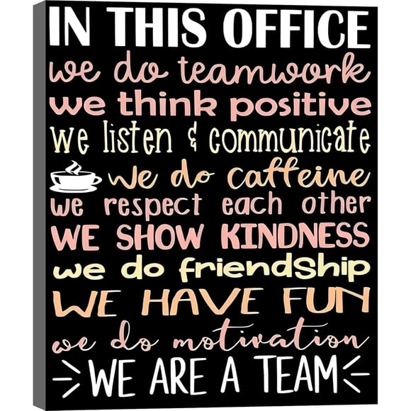 IN THIS OFFICE Inspirational Wall Art Canvas Poster for Bedroom, Office, Framed Canvas Motivational Print, Large ​​Positive Quotes Artwork for Living Room