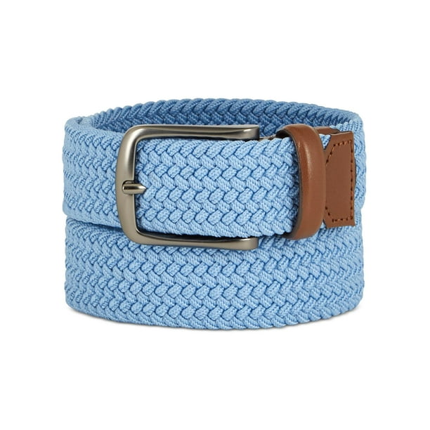 Famous Name - Famous Brand Mens Webbed Leather-Trim Braided Stretch ...