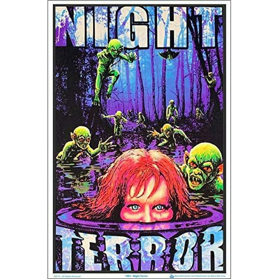 Night Terror Laminated Blacklight Poster - 23.5" x 35.5"