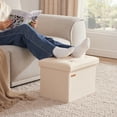 Hausfrau Storage Ottoman Foot Rest Stool, Small Folding Ottoman with