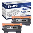 thumbnail image 1 of Tn420 Cartucho De Tóner Negro Compatible Tn-420 De Repuesto Para Brother Tn-420 Dcp-7060D Dcp-7065Dn Intellifax 2840 Mfc-7240 Hl-2130 Hl-2132 Toner (Paquete De 2), 1 of 6