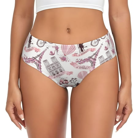 Womens Underwear - Bike Pattern Romantic No Show Seamless Underwear for Women  Soft Comfort Stretch Women s Panties  Hipster Ladies Panties Bikini Underwear Briefs
