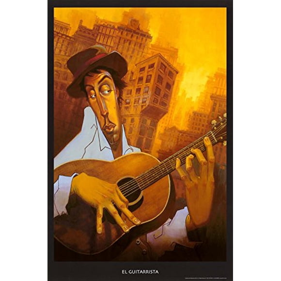 El Guitarrista Justin BUA art print POSTER urban NYC - 24x36 Art Poster Print by Justin Bua, 24x36