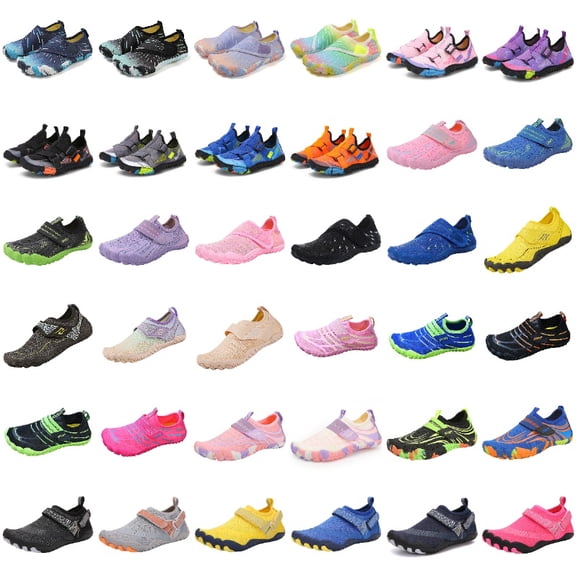 Djtdsds Unisex Water Shoes Adjustable Strap Non Slip Aqua Socks Color:Purple,Size:1