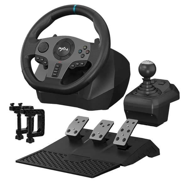 Volante de carreras para videojuegos PXN V9 con pedales y palanca de cambios para PC/PS/Xbox