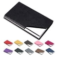 thumbnail image 3 of Simyoung Business Name Card Case - PU Leather & Stainless Steel Multi Card Case Holder Wallet Credit Card ID Case/Holder for Men & Women - Black, 3 of 4
