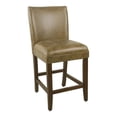 thumbnail image 1 of HomePop 24" Traditional Wood and Faux Leather Barstool in Distressed Brown, 1 of 1