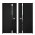 thumbnail image 5 of Front Exterior Prehung Steel Door / Cynex 6777 Black / Side Exterior Window / Stainless Inserts Single Modern Painted-W36+12" x H80"-Right-hand Inswing, 5 of 7