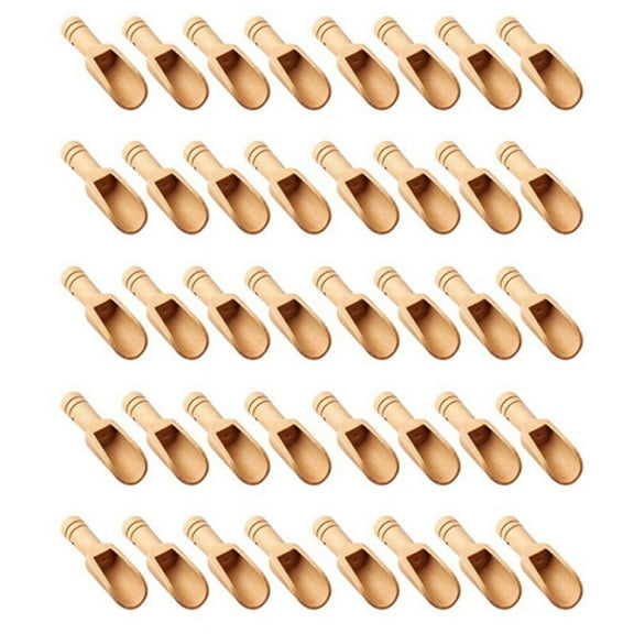 40 Pcs Mini Wooden Spoon, Mini Bath Salt Spoon, Wooden Candy Spoon, Washing Powder Spoon Spoon Set Baby Spoon