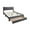 Charcoal, variant on Tcbosik Upholstered Platform Bed with Storage, Queen Size Bed Frame with Drawer, Mattress Foundation with Wooden Slats Support, Charcoal