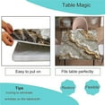 thumbnail image 3 of Square Elastic Fitted Tablecloth, Gold Veined Marble Pattern Printed on Oilproof Card Table Cover, Great for Picnics Beach Camping Travel, Fit for 32" x 32" Square Tables, 3 of 4
