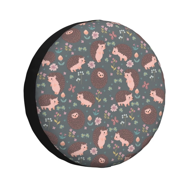 Balery Hedgehogs and Flowers1 Cubiertas para Neumáticos - Protector Resistente para Neumáticos de Camioneta, SUV, Remolque, Camper y RV-16 inch
