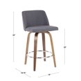 thumbnail image 3 of Toriano Mid-Century Modern Counter Stool by LumiSource, 3 of 9