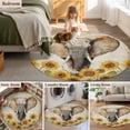 thumbnail image 5 of Round Rug 3.3Ft Washable Non-Slip, Vintage Elephants Circle Area Rugs for Living Room Bedroom, Spring Summer Sunflowers Daisy Floral Indoor Floor Mats Carpet Runner for Home Decor Aesthetic, 5 of 8