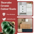 thumbnail image 5 of 8pcs Ceramic Pumpkin Cabinet Knobs, Dark Green Vintage Drawer Knobs for Vanity, Closet, Cupboard, 5 of 7