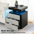 thumbnail image 5 of Hommpa LED Nightstand Wireless Charging Station USB Type C Outlets Bedside Table 3 Drawers Gray Night Table Modern Smart Nightstand High Gloss End Side Table for Bedroom Furniture 26.8" Tall, 5 of 10