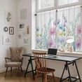 thumbnail image 5 of Colorful Spring Floral Tier Curtains 54 Inch Length, Farmhouse Flowers Modern Botanical Cafe Short Curtains for Bathroom Over Sink, Small Kitchen Curtain Light Filtering Drapes 2 Panels 27.5"Wx54"L, 5 of 8