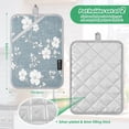 thumbnail image 3 of Two Pieces Of Square Heat Insulation Pad Oven Mitts 7x9.8 Inch Oven Microwave Kitchen Cooking Baking Cloth White Flowers, 3 of 7