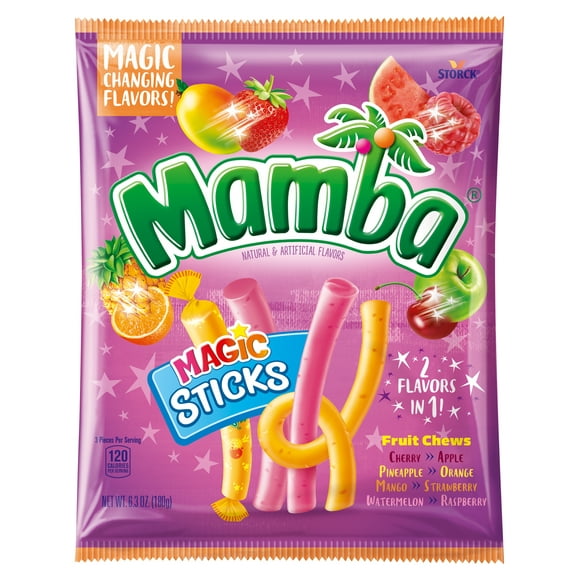 Mamba Fruit Chews Magic Sticks Chewy Fruity Candy Sticks 6.3 oz