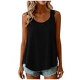 thumbnail image 3 of UDAUDU Tank Top for Women Casual Loose Fit Crew Neck Sleeveless Shirts Strap Lace Camisole 2026 Summer Tops Black L, 3 of 7