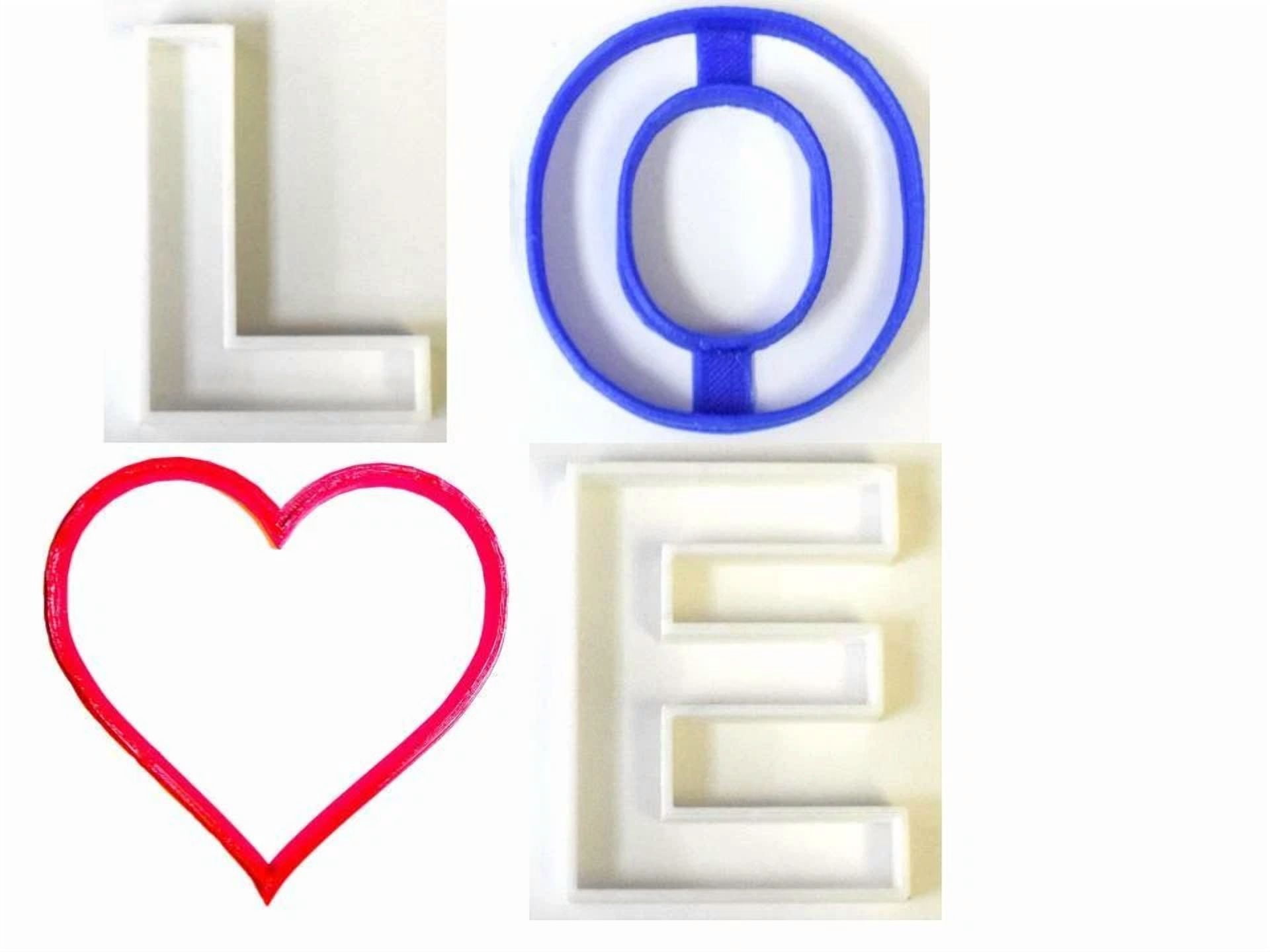 BUTTERFLY- Love Letters L O Heart E Valentines Day Holiday Party Cookie Cutter Pr1192