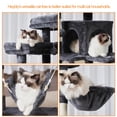 thumbnail image 4 of Árbol para Gatos Heybly HCT034G de 180 cm de Altura con 2 Perchas y 2 Condominios, 4 of 9