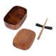 thumbnail image 2 of Caja de madera para sushi, contenedor de alimentos, lonchera de madera con correa para fijar, textura suave Talla L Marrón Oscuro, 2 of 4