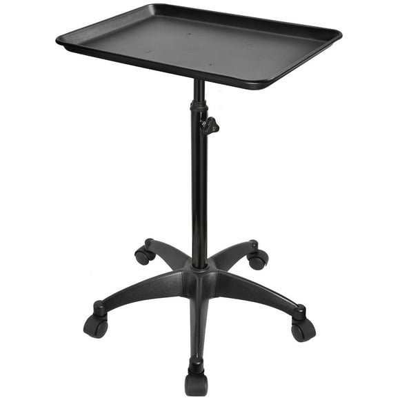 JOSTZHXIN Salon Rolling Tray, Premium Aluminum Tattoo Tray Rolling Cart, Height Adjustable Styling Tray, Service Storage Tray Trolley for Beauty Salon Clinic Spa