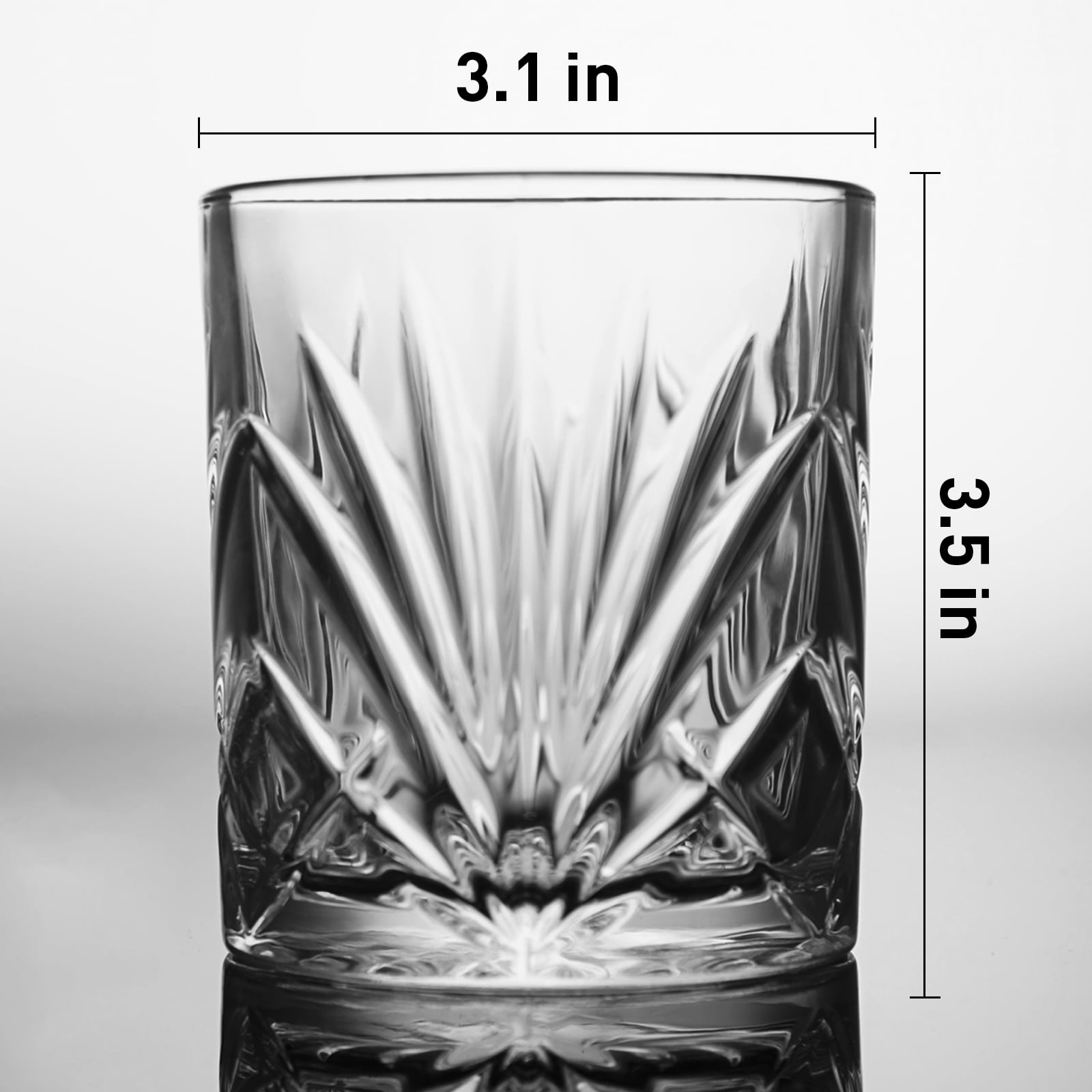 Whiskey Glasses Set of 6, 10oz Old Fashioned Crystal Bourbon Glass Rocks Glass Cocktail Tumbler Glasses Set