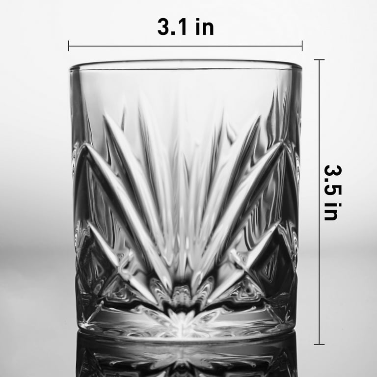 Whiskey Glasses Set of 6, 10oz Old Fashioned Crystal Bourbon Glass Rocks  Glass Cocktail Tumbler Glasses Set 