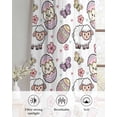thumbnail image 6 of Easter Sheer Curtains 84 Inch Length 2 Panels Set for Living Room/Bedroom, Cute Cartoon Sheep Chick Eggs Flowers Butterfly Kitchen Curtains Grommet Semi-Sheer Curtains Window Treatments 42"x84"x2, 6 of 7